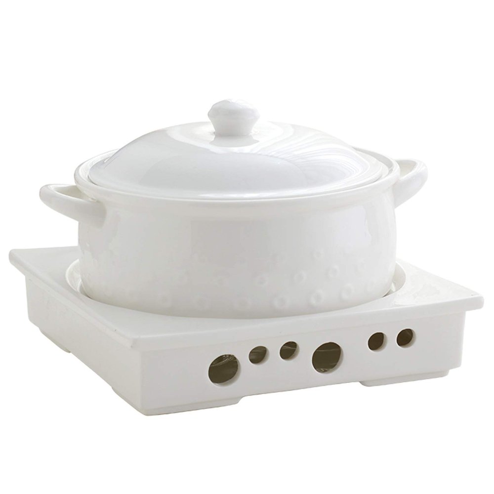 Buffet Casserole Dish Ceramic Chafer with candle holder Catering Warmer Set Keep food calories for Party brunches catering events Soup Porridge