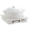 Buffet Casserole Dish Ceramic Chafer with candle holder Catering Warmer Set Keep food calories for Party brunches catering events Soup Porridge view 1