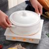 Buffet Casserole Dish Ceramic Chafer with candle holder Catering Warmer Set Keep food calories for Party brunches catering events Soup Porridge view 4