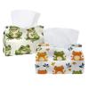 2 Pack Happy Frogs (2) Tissue Box Cover Leather Facial Tissue Dispenser Box Holder for Dresser Bathroom Decorative view 1