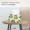 2 Pack Happy Frogs (2) Tissue Box Cover Leather Facial Tissue Dispenser Box Holder for Dresser Bathroom Decorative view 2