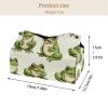 2 Pack Happy Frogs (2) Tissue Box Cover Leather Facial Tissue Dispenser Box Holder for Dresser Bathroom Decorative view 4