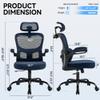 AreShark Office Chair Ergonomic Desk Chairs with Adjustable Lumbar Support& Headrest Hanger, High Back Breathable Mesh Chair with Wheels, Rolling Swivel Comfy Task Computer Chair for Home Work Gaming view 3