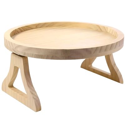 Kronabelle Bamboo Couch Arm Clip-On Tray, Small Side Table with Rounded Edges, Portable and Space-Saving, 10 X 10 in, Ideal for Living Room