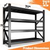 71" W Heavy Duty Garage Shelving, 6000LBS Garage Storage Shelves Industrial Shelving Unit, 5 Tier Adjustable Metal Shelving for Basement, Shop, Warehouse, 71" W x 24" D x 71" H, 4 Pieces view 3