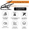 Hydraulic Gas Spring Bed Storage Lift Kit for Storage Cabinet, 2Pcs Sofa Lift Mechanisms, Bed Lift Mechanism, Bed Storage Lift Kit, Living Bed Lift Mechanism, 61cm/75cm/90cm/110cm/120cm/150 cm(Black)( view 2
