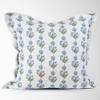 Amalthea Block Print Pillow Cover 100% Cotton/Linen Designer Throw Pillow Cover Luxury Decorative Accent for Sofa, Couch, Bed & Modern Coastal Grandmillennial Home Dcor (Blue, 22x22) view 1