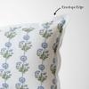 Amalthea Block Print Pillow Cover 100% Cotton/Linen Designer Throw Pillow Cover Luxury Decorative Accent for Sofa, Couch, Bed & Modern Coastal Grandmillennial Home Dcor (Blue, 22x22) view 4