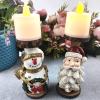 Table Centerpiece Resin Christmas Candle Holders for Tables - Santa Claus and Snowman Candle Stick Holder Centerpiece New House Gift view 3