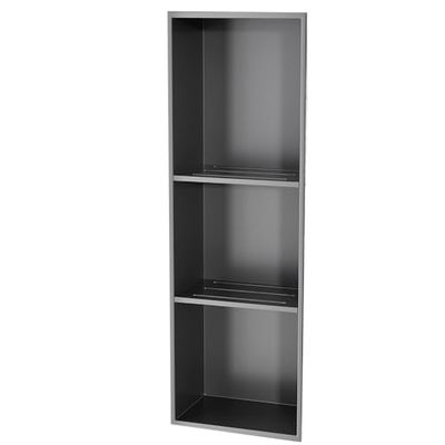 MHJKHG Stainless Steel Shower Niche, Embedded Bathroom Storage, Decoration Toilet Paper Holders, Storage Cabinets with Guardrail for Living KitchenGray a 28X90X12cm