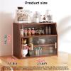 Kitchen Storage Cabinets Kitchen Sideboard with Sliding Doors Solid Wood Pantry Cabinet Countertop Spice Organizer Freestanding Pantry Rack for Dish Bowl Space Saver(Brown,60cm) view 2