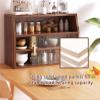 Kitchen Storage Cabinets Kitchen Sideboard with Sliding Doors Solid Wood Pantry Cabinet Countertop Spice Organizer Freestanding Pantry Rack for Dish Bowl Space Saver(Brown,60cm) view 4