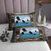 Feelyou Mallard Duck Bedspread Twin Size Lake Lodge Cabin Rustic Coverlet Set for Kids Boys Girls Wildlife Quilted Coverlet Microfiber view 4