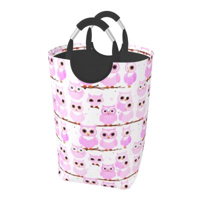 Cute owl Square dirty clothes storage bag, lightweight and large capacity, suitable for home and travel use.
