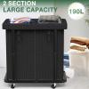 50 Gal(190L) High Grade Large Laundry Basket with Wheels, Rolling Laundry Hamper, Laundry Cart with Metal Frame and Removable Bag Design, Suitable for Laundry Room, Bedroom (Black, 2 Section 190L) view 2