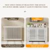 Modern Radiator Cover Louvered Grill Heater Heating Side Stand Cabinet, White Wall Heater Cover Radiator Shelf, Easy To Assemble/Storable, Hide Cluttered Pipes For Decorative Living Room Home(L39.4xH3 view 2