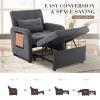 COLAMY Convertible Sleeper Chair-Fabric Futon Sofa Bed, Single Sleeper Sofa, Small Couch Bed with USB Port, Foldable Table, Pillow, Adjustable Backrest for Dorm/Bedroom/College Darkgrey view 2