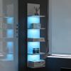 AskTag 5 Tier Wall Shelf Unit, RGB Lack Shelf, Vanity Shelves with Light,White Shelves for Room,Office,Bathroom,Remote Control view 1