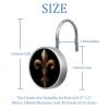Fleur de Lis (11) Round Crystal Glass Decorative Shower Curtain Hooks with 3D Pattern Visual, Rust Proof Shower Curtain Rings-12 Pack view 3
