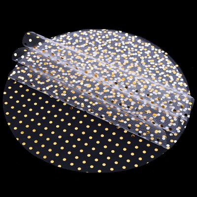 100 Pcs Gold Polka Dots Placemats 13 Inch Round Disposable Table Mat Gold Foil Mesh Pressed Paper Placemat Elegant Wedding Placemats for Birthday Party Church Banquet Dinners Dining Room Table Decor