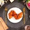 100 Pcs Gold Polka Dots Placemats 13 Inch Round Disposable Table Mat Gold Foil Mesh Pressed Paper Placemat Elegant Wedding Placemats for Birthday Party Church Banquet Dinners Dining Room Table Decor view 3