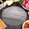 100 Pcs Gold Polka Dots Placemats 13 Inch Round Disposable Table Mat Gold Foil Mesh Pressed Paper Placemat Elegant Wedding Placemats for Birthday Party Church Banquet Dinners Dining Room Table Decor view 4