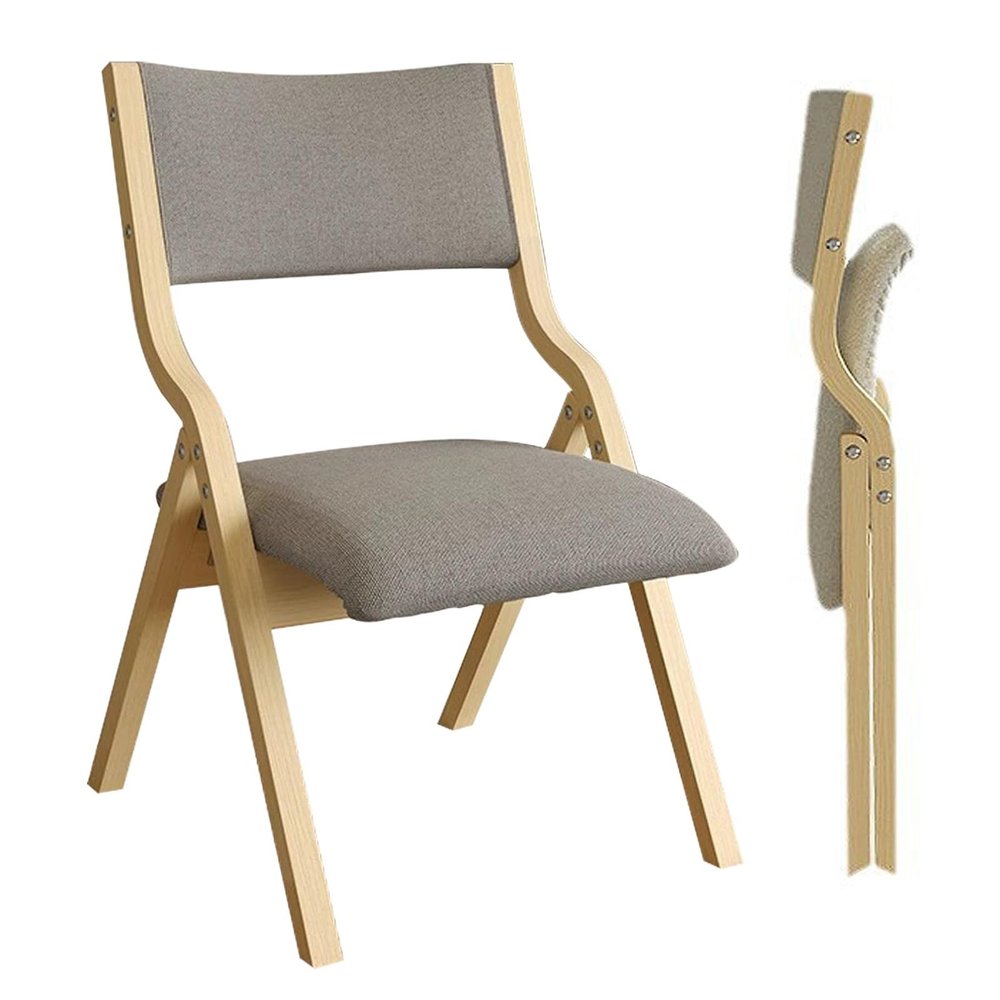 AIBEINUO 2 Pcs Folding Chair with Padded Seats, No Assembly Folding Dining Chairs, Foldable Chairs for Outside for Wedding and Party, Reception(Gray)