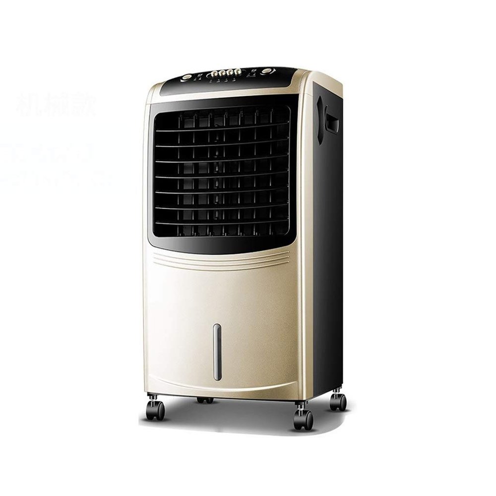 Portable Air Conditioner Fan COLD AIR FAN Standing Water- Cooled Space Air Coolers Evaporative 3 Speed Control Tower Fan Personal Floor Living Room Gold+Black
