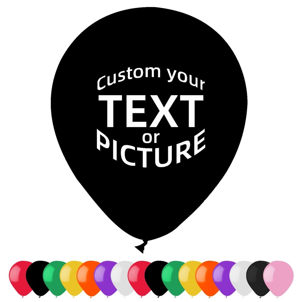100 Pcs Custom Balloons with Personalized Logo,Text (12 inch Round Latex Balloons)