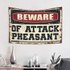 Room Door Decor Beware Of Attack Pheasant Tapestry Indie Room Decor Funny Home Decor(100X150CM) view 2