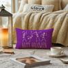 2pack Halloween Skeleton Decor Pillow Covers 12x20 Inch Happy Halloween Skull/Boo Cushion Covers Farmhouse Funny Skull Decorative Rectangular/Lumbar Pillowcases for Sofa/Couch/Porch (Purple) view 2