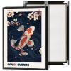 Japanese Yayoi Kusama Style Artwork Poster Kyoto Lotus Pond Koi Canvas Wall Art Japan Abstract Aesthetic Gallery Prints Painting For Living Room Bedroom Wall Decor 16x24in Unframed view 1