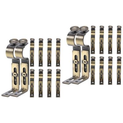 20 Pcs Curtain Rod Curtains Holders Curtain Bracket Gold Curtain Hooks Curtain Tieback Hooks Wall Drapery Hanging Holder Iron Drapery Rod Brackets/As Shown 1 * 2Pcs/10 * 4.7Cm*2Pcs