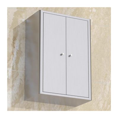 LXBAMKEA Stainless Steel Kitchen Wall Cabinets, Storage Cabinet with Adjustable Partition, Bathroom Garage Balcony Bar Double Door Wall Cupboard, Kitchenware Spice Organizer(50x25x80cm)