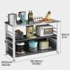 Microwave Stand with Open Shelves, Stainless Steel Kitchen Rack, Durable Baker's Rack, Metal Frame Kitchen Island, 4 Hooks, Prep Table for Microwave Oven, Space-Saving Storage Solution view 3