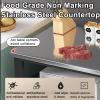 Microwave Stand with Open Shelves, Stainless Steel Kitchen Rack, Durable Baker's Rack, Metal Frame Kitchen Island, 4 Hooks, Prep Table for Microwave Oven, Space-Saving Storage Solution view 4