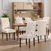 Homixis Dining Chairs Set of 6, Button Tufted Parsons Upholstered Chairs with Solid Wood Legs, Mordern Fabric Kitchen Chairs for Dining Room, Beige view 1