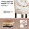 Homixis Dining Chairs Set of 6, Button Tufted Parsons Upholstered Chairs with Solid Wood Legs, Mordern Fabric Kitchen Chairs for Dining Room, Beige view 4