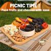 1511" Charcuterie Boards with Lid, Bamboo Cheese Board Cutting Boards with Locking Clear Cover, Portable Serving Tray - 5 Compartments for Kitchen, Picnic, Party, Housewarming, Wedding Gift view 3