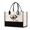Custom Pet Salon Canvas Tote Bag, Large Tote Bags for Women, Personalized Reusable Grocery Bags with Name Ribbon, Black Shopping Bag with Handles, Birthday Gifts for Mom Friends Pet Groomer Lovers 14 view 1