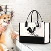 Custom Pet Salon Canvas Tote Bag, Large Tote Bags for Women, Personalized Reusable Grocery Bags with Name Ribbon, Black Shopping Bag with Handles, Birthday Gifts for Mom Friends Pet Groomer Lovers 14 view 2