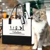 Custom Pet Salon Canvas Tote Bag, Large Tote Bags for Women, Personalized Reusable Grocery Bags with Name Ribbon, Black Shopping Bag with Handles, Birthday Gifts for Mom Friends Pet Groomer Lovers 14 view 3