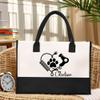 Custom Pet Salon Canvas Tote Bag, Large Tote Bags for Women, Personalized Reusable Grocery Bags with Name Ribbon, Black Shopping Bag with Handles, Birthday Gifts for Mom Friends Pet Groomer Lovers 14 view 4