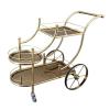 YUHUAWF Storage Rack Luxury Gold 3 Tier Bar Carts on Mute Wheels for Kitchen, Dining Room, Living Room and Parties, Stainless Steel Multipurpose Shelf Shelves view 1