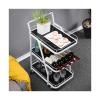 LIBANGRONG-888 Shelf Bar Cart, Service Cart for Home Bar, 3 Tier Wine Cart for Kitchen, Dining Room, White Shelf Organizer(Black) view 1