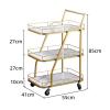 LIBANGRONG-888 Shelf Bar Cart, Service Cart for Home Bar, 3 Tier Wine Cart for Kitchen, Dining Room, White Shelf Organizer(Black) view 2