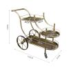 LIBANGRONG-888 Shelf Luxury Gold 3 Tier Bar Trolleys with Silent Wheels for Kitchen, Dining Room, Living Room and Parties, Stainless Steel Shelf Organizer view 2