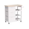 LIBANGRONG-888 Shelf Kitchen Island Style Carts, Industrial Kitchen Bars and Service Carts, Rolling Wheels for Practical Storage Carts in White Organizer Rack view 1