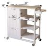LIBANGRONG-888 Shelf Kitchen Island Style Carts, Industrial Kitchen Bars and Service Carts, Rolling Wheels for Practical Storage Carts in White Organizer Rack view 2