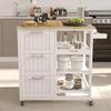 LIBANGRONG-888 Shelf Kitchen Island Style Carts, Industrial Kitchen Bars and Service Carts, Rolling Wheels for Practical Storage Carts in White Organizer Rack view 4